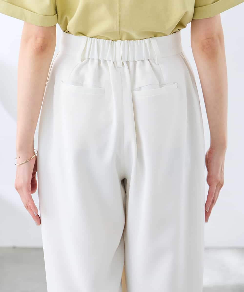 K3LGD35059 a.v.v Elmi(アー・ヴェ・ヴェ) 【低身長サイズ/洗える】ラップ風ワイドパンツ アイボリー