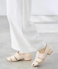 K3LGD35059 a.v.v Elmi(アー・ヴェ・ヴェ) 【低身長サイズ/洗える】ラップ風ワイドパンツ アイボリー