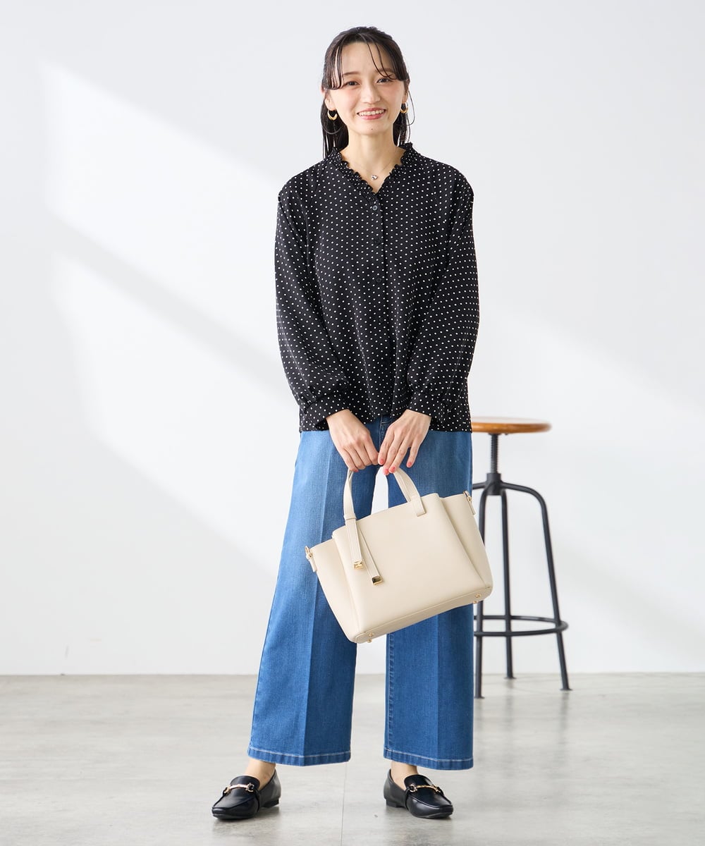 K3LHD10059 a.v.v Elmi(アー・ヴェ・ヴェ) 【低身長サイズ】サマーデニムワイドパンツ ブルー