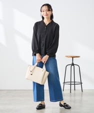 K3LHD10059 a.v.v Elmi(アー・ヴェ・ヴェ) 【低身長サイズ】サマーデニムワイドパンツ ブルー