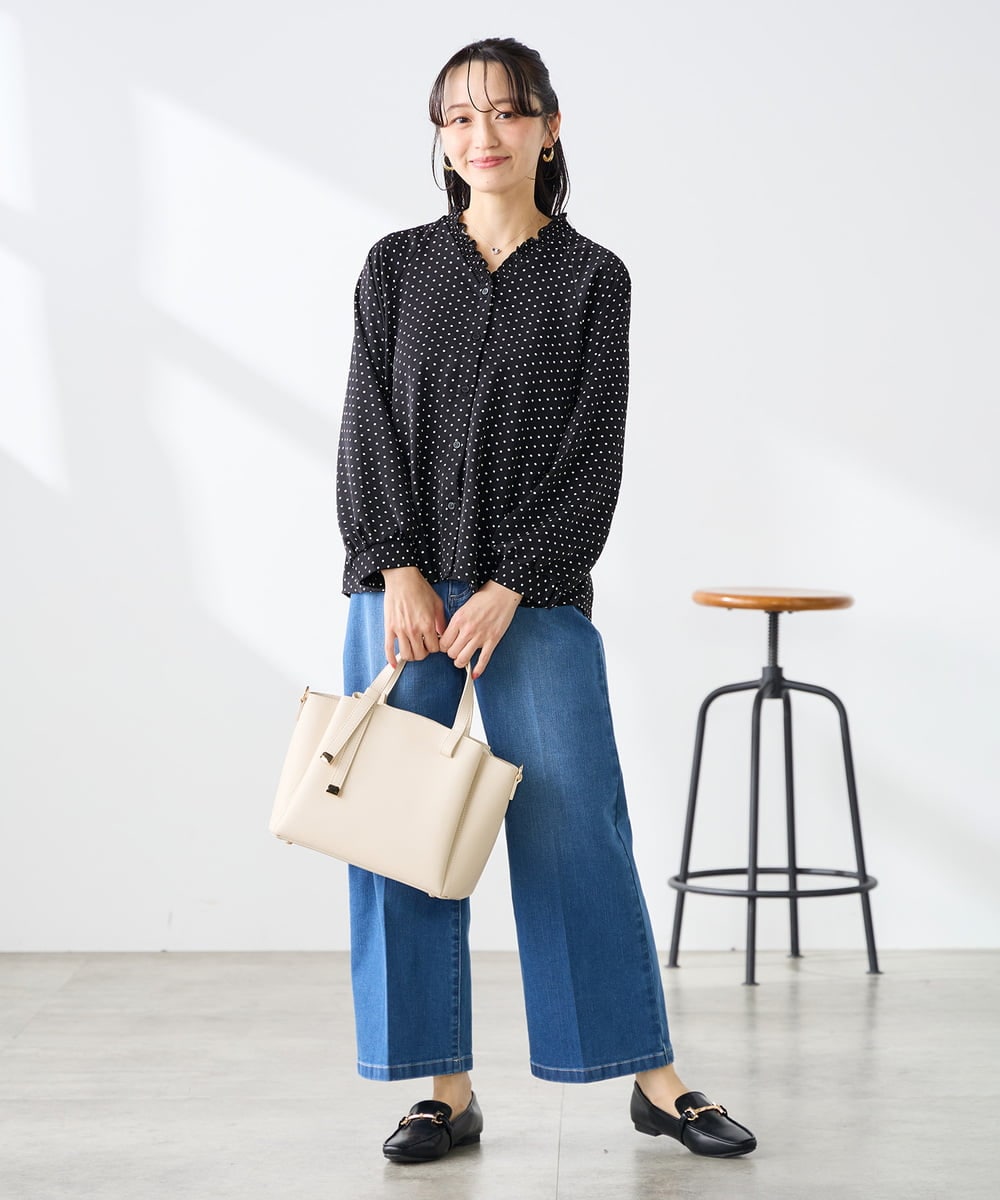 K3LHD10059 a.v.v Elmi(アー・ヴェ・ヴェ) 【低身長サイズ】サマーデニムワイドパンツ ブルー