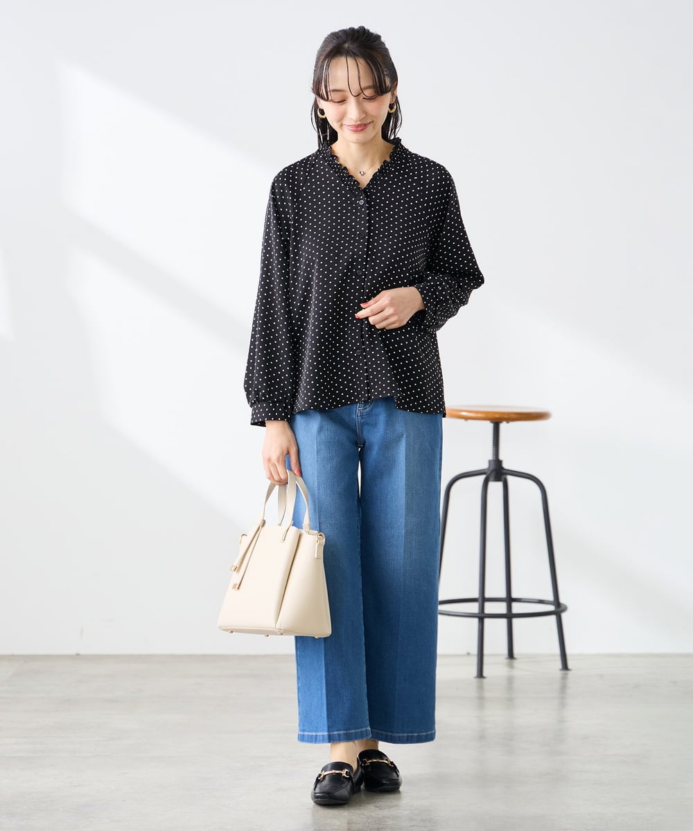 K3LHD10059 a.v.v Elmi(アー・ヴェ・ヴェ) 【低身長サイズ】サマーデニムワイドパンツ ブルー