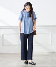 K3LHD10059 a.v.v Elmi(アー・ヴェ・ヴェ) 【低身長サイズ】サマーデニムワイドパンツ ブルー