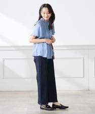 K3LHD10059 a.v.v Elmi(アー・ヴェ・ヴェ) 【低身長サイズ】サマーデニムワイドパンツ ブルー