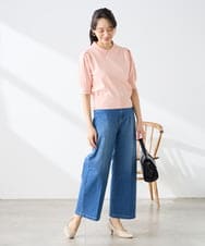 K3LHD10059 a.v.v Elmi(アー・ヴェ・ヴェ) 【低身長サイズ】サマーデニムワイドパンツ ブルー