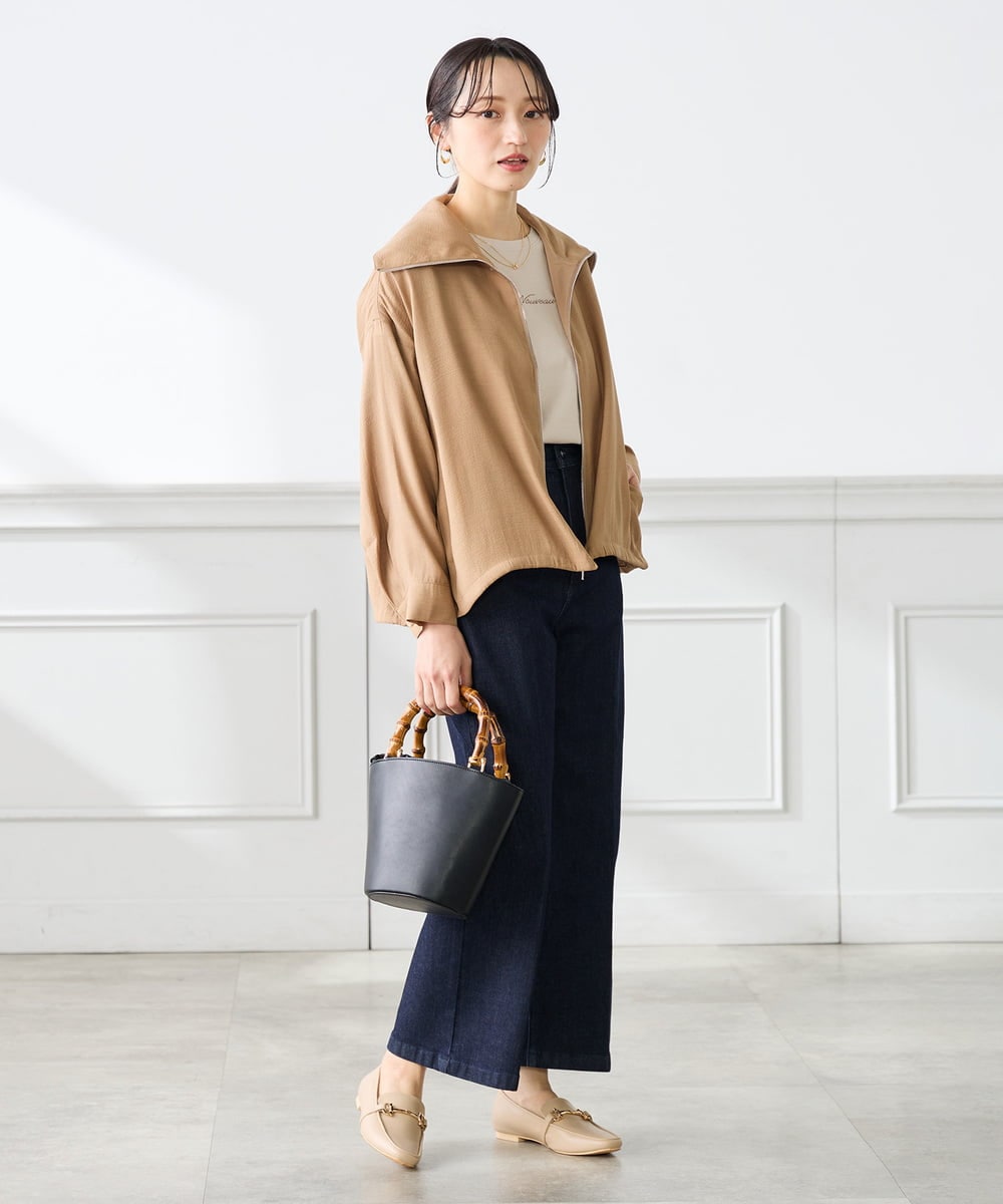 K3LHD10059 a.v.v Elmi(アー・ヴェ・ヴェ) 【低身長サイズ】サマーデニムワイドパンツ ブルー