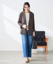 K3LHD10059 a.v.v Elmi(アー・ヴェ・ヴェ) 【低身長サイズ】サマーデニムワイドパンツ ブルー