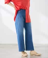 K3LHD10059 a.v.v Elmi(アー・ヴェ・ヴェ) 【低身長サイズ】サマーデニムワイドパンツ ブルー