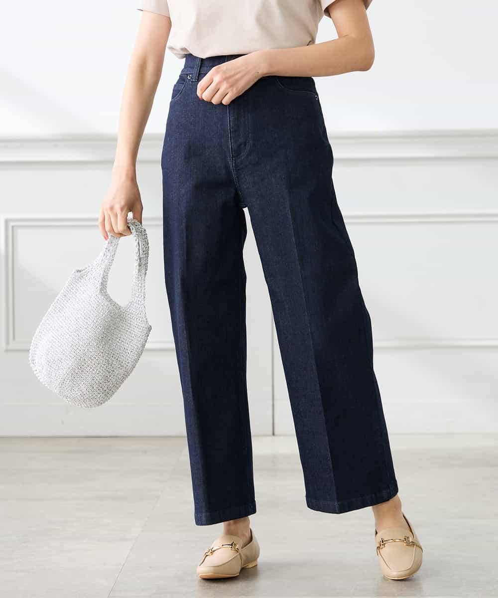 K3LHD10059 a.v.v Elmi(アー・ヴェ・ヴェ) 【低身長サイズ】サマーデニムワイドパンツ ブルー