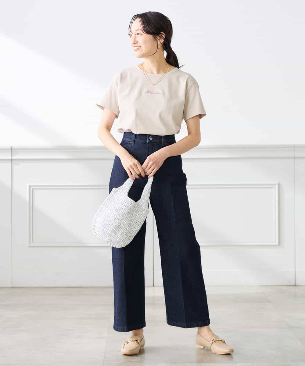 K3LHD10059 a.v.v Elmi(アー・ヴェ・ヴェ) 【低身長サイズ】サマーデニムワイドパンツ ブルー