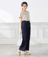 K3LHD10059 a.v.v Elmi(アー・ヴェ・ヴェ) 【低身長サイズ】サマーデニムワイドパンツ ブルー