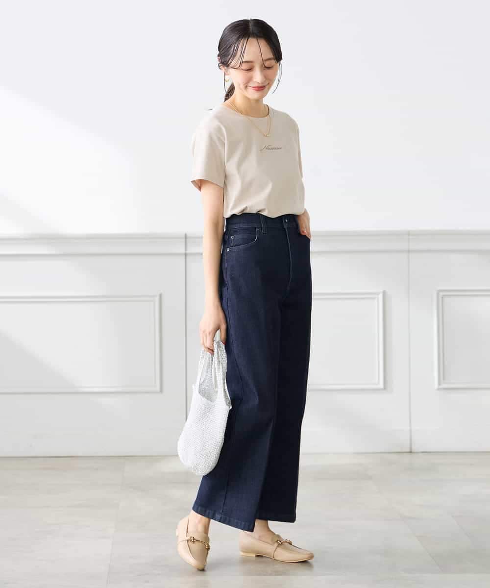 K3LHD10059 a.v.v Elmi(アー・ヴェ・ヴェ) 【低身長サイズ】サマーデニムワイドパンツ ブルー