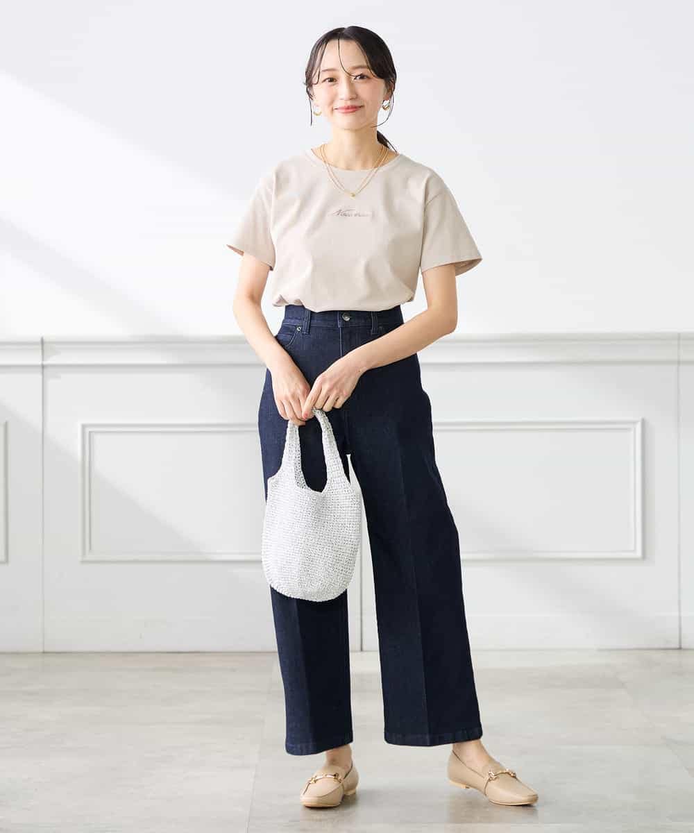 K3LHD10059 a.v.v Elmi(アー・ヴェ・ヴェ) 【低身長サイズ】サマーデニムワイドパンツ ブルー