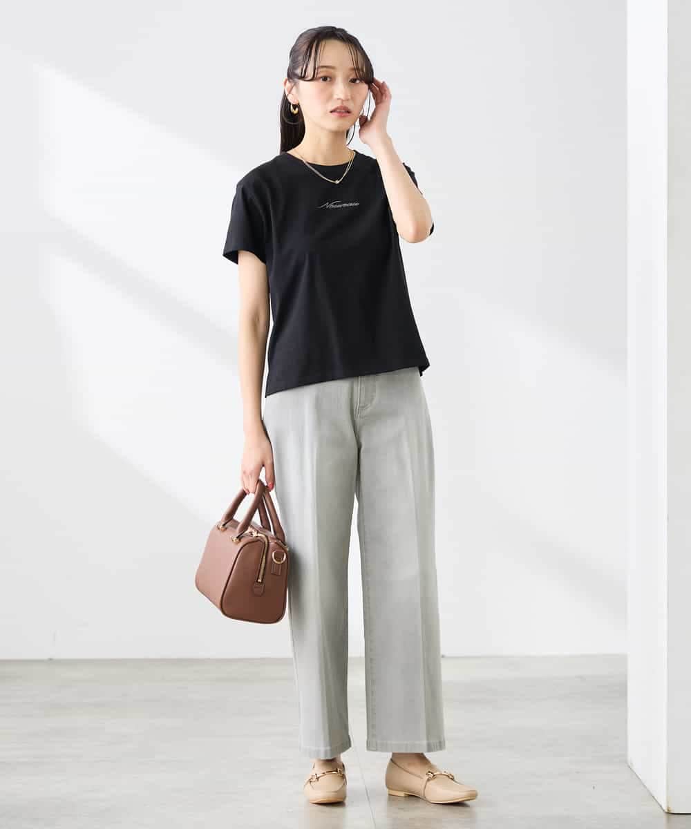 K3LHD10059 a.v.v Elmi(アー・ヴェ・ヴェ) 【低身長サイズ】サマーデニムワイドパンツ ブルー