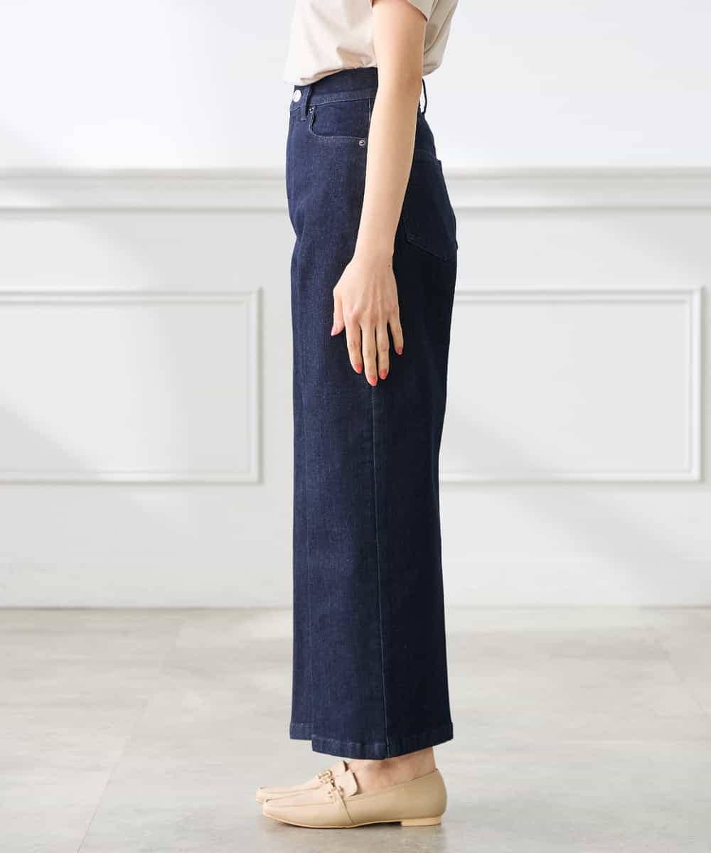 K3LHD10059 a.v.v Elmi(アー・ヴェ・ヴェ) 【低身長サイズ】サマーデニムワイドパンツ ブルー
