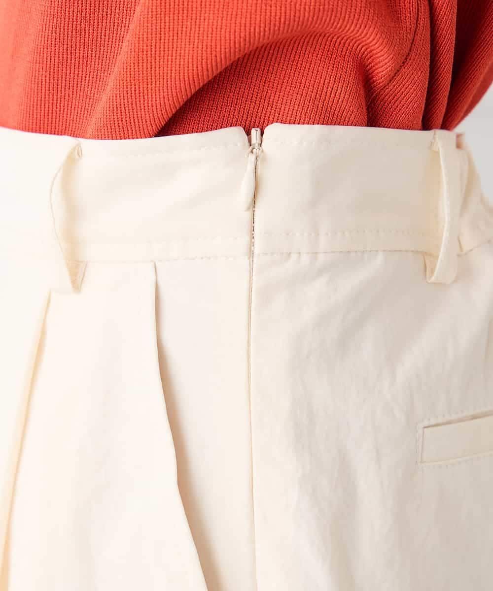 K3LJD25059 a.v.v Elmi(アー・ヴェ・ヴェ) 【低身長サイズ】遮熱タックワイドパンツ【洗える/吸水速乾/イージーケア/接触冷感】 アイボリー