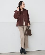 K3LKA20049 a.v.v Elmi(アー・ヴェ・ヴェ) 【低身長サイズ】ツイード調ストレートパンツ【マシンウォッシャブル】 グレー