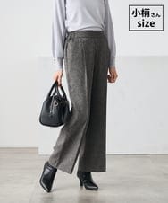 K3LKA20049 a.v.v Elmi(アー・ヴェ・ヴェ) 【低身長サイズ】ツイード調ストレートパンツ【マシンウォッシャブル】 グレー