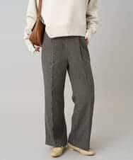 K3LKA20049 a.v.v Elmi(アー・ヴェ・ヴェ) 【低身長サイズ】ツイード調ストレートパンツ【マシンウォッシャブル】 グレー