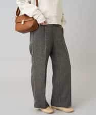 K3LKA20049 a.v.v Elmi(アー・ヴェ・ヴェ) 【低身長サイズ】ツイード調ストレートパンツ【マシンウォッシャブル】 グレー