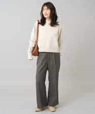 K3LKA20049 a.v.v Elmi(アー・ヴェ・ヴェ) 【低身長サイズ】ツイード調ストレートパンツ【マシンウォッシャブル】 グレー