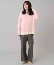 K3LKA20049 a.v.v Elmi(アー・ヴェ・ヴェ) 【低身長サイズ】ツイード調ストレートパンツ【マシンウォッシャブル】 グレー