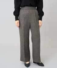 K3LKA20049 a.v.v Elmi(アー・ヴェ・ヴェ) 【低身長サイズ】ツイード調ストレートパンツ【マシンウォッシャブル】 グレー