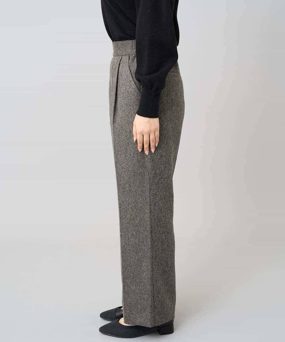 K3LKA20049 a.v.v Elmi(アー・ヴェ・ヴェ) 【低身長サイズ】ツイード調ストレートパンツ【マシンウォッシャブル】 グレー