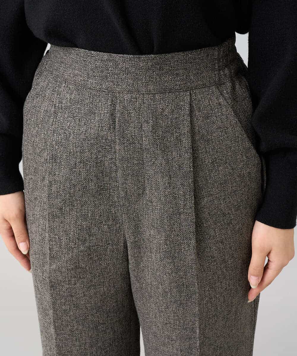 K3LKA20049 a.v.v Elmi(アー・ヴェ・ヴェ) 【低身長サイズ】ツイード調ストレートパンツ【マシンウォッシャブル】 グレー