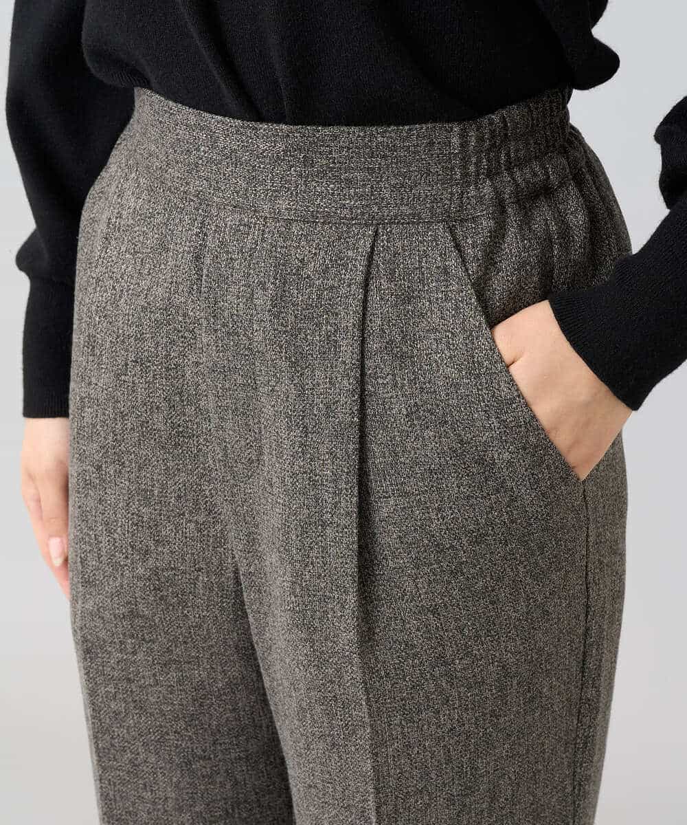 K3LKA20049 a.v.v Elmi(アー・ヴェ・ヴェ) 【低身長サイズ】ツイード調ストレートパンツ【マシンウォッシャブル】 グレー