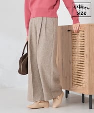 K3LKA25059 a.v.v Elmi(アー・ヴェ・ヴェ) 【低身長サイズ】ツイード調ワイドパンツ ベージュ