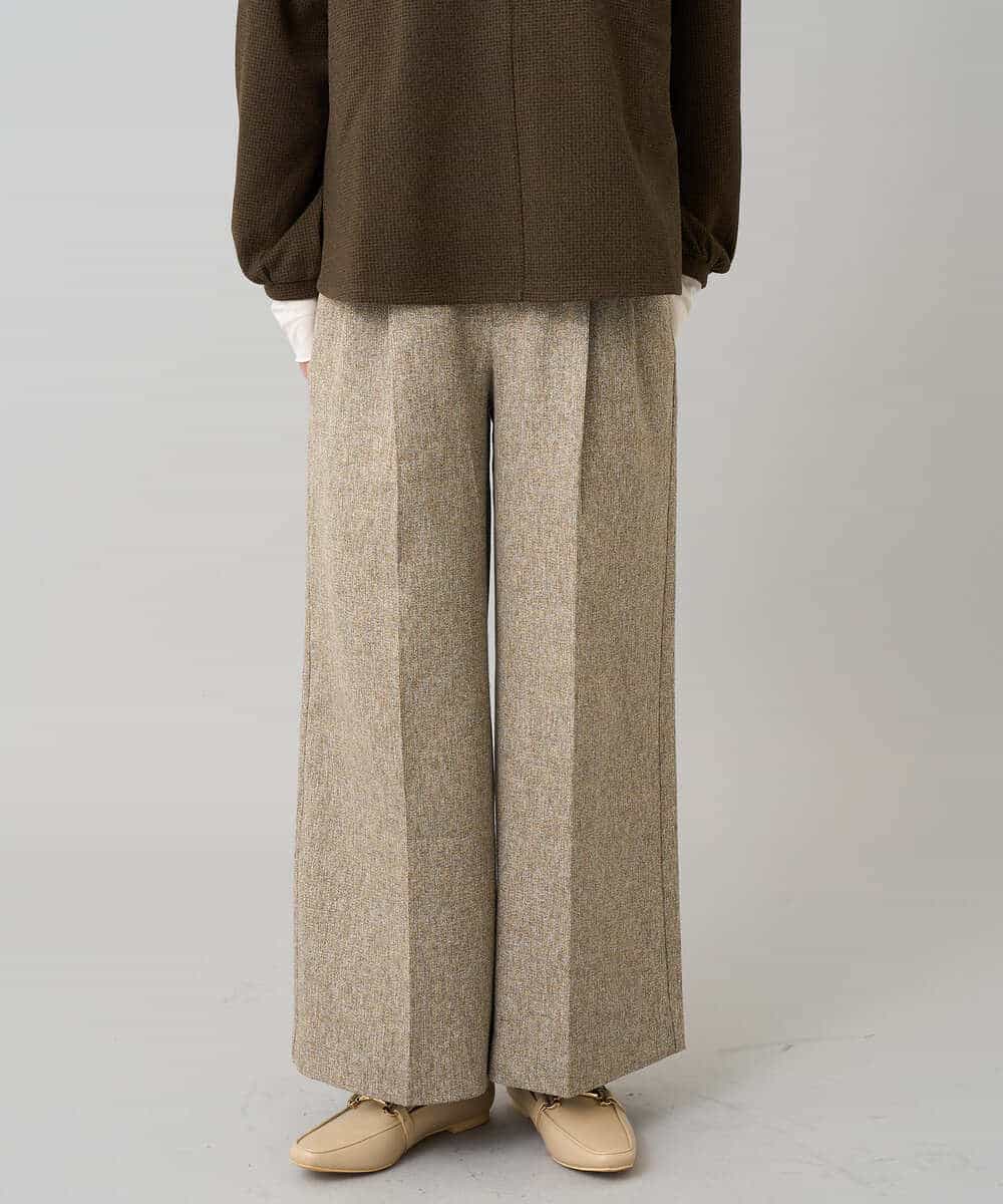 K3LKA25059 a.v.v Elmi(アー・ヴェ・ヴェ) 【低身長サイズ】ツイード調ワイドパンツ グレー