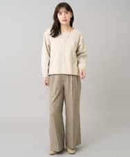 K3LKA25059 a.v.v Elmi(アー・ヴェ・ヴェ) 【低身長サイズ】ツイード調ワイドパンツ グレー