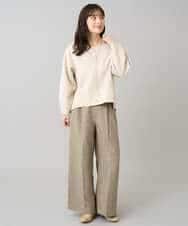 K3LKA25059 a.v.v Elmi(アー・ヴェ・ヴェ) 【低身長サイズ】ツイード調ワイドパンツ グレー