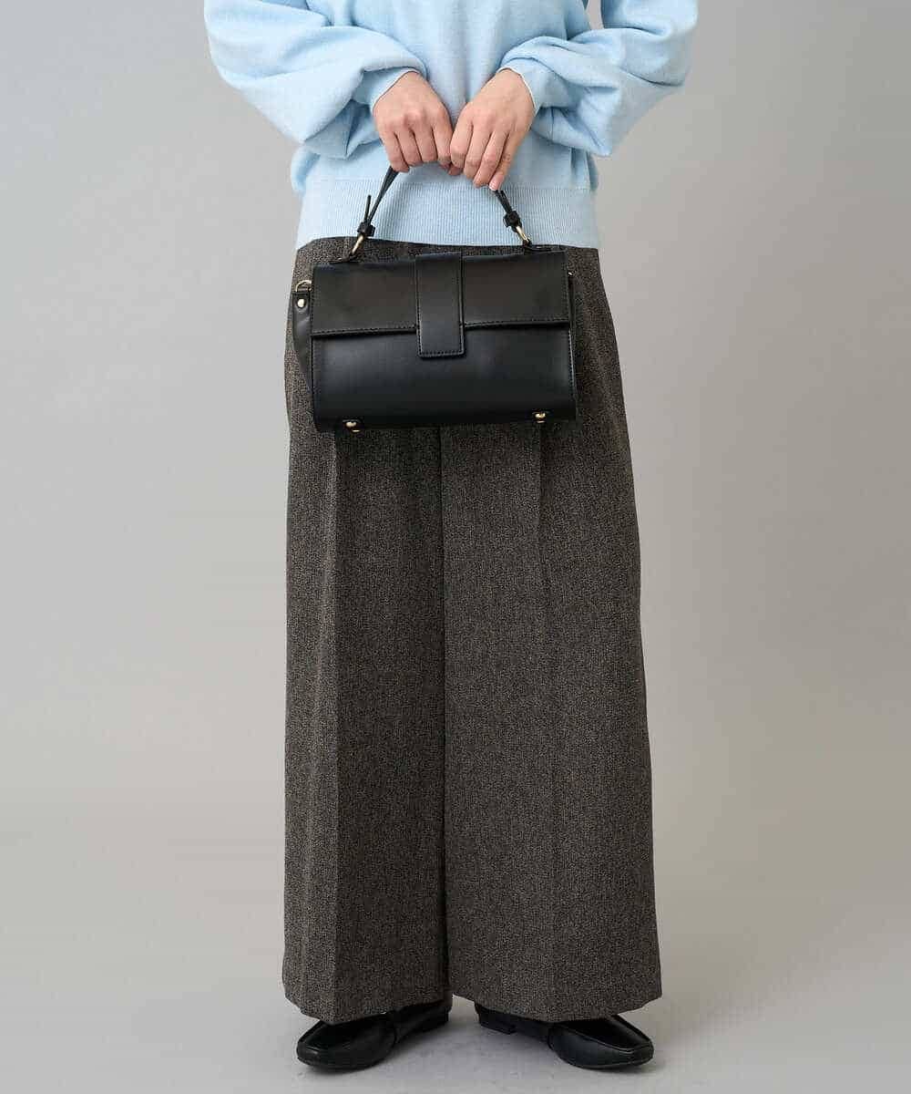 K3LKA25059 a.v.v Elmi(アー・ヴェ・ヴェ) 【低身長サイズ】ツイード調ワイドパンツ グレー