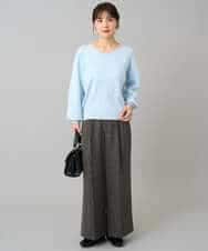 K3LKA25059 a.v.v Elmi(アー・ヴェ・ヴェ) 【低身長サイズ】ツイード調ワイドパンツ グレー