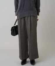 K3LKA25059 a.v.v Elmi(アー・ヴェ・ヴェ) 【低身長サイズ】ツイード調ワイドパンツ グレー