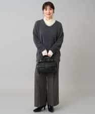 K3LKA25059 a.v.v Elmi(アー・ヴェ・ヴェ) 【低身長サイズ】ツイード調ワイドパンツ グレー