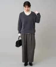 K3LKA25059 a.v.v Elmi(アー・ヴェ・ヴェ) 【低身長サイズ】ツイード調ワイドパンツ グレー