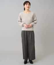 K3LKA25059 a.v.v Elmi(アー・ヴェ・ヴェ) 【低身長サイズ】ツイード調ワイドパンツ グレー