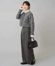 K3LKA25059 a.v.v Elmi(アー・ヴェ・ヴェ) 【低身長サイズ】ツイード調ワイドパンツ グレー