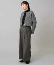 K3LKA25059 a.v.v Elmi(アー・ヴェ・ヴェ) 【低身長サイズ】ツイード調ワイドパンツ グレー