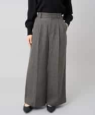K3LKA25059 a.v.v Elmi(アー・ヴェ・ヴェ) 【低身長サイズ】ツイード調ワイドパンツ グレー