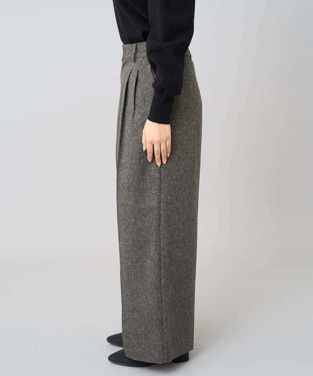 K3LKA25059 a.v.v Elmi(アー・ヴェ・ヴェ) 【低身長サイズ】ツイード調ワイドパンツ グレー