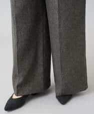 K3LKA25059 a.v.v Elmi(アー・ヴェ・ヴェ) 【低身長サイズ】ツイード調ワイドパンツ グレー