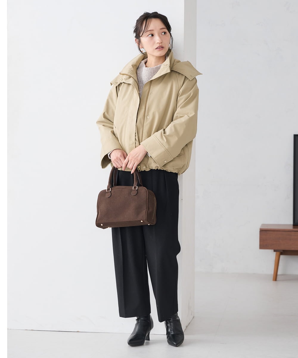 K3LKA26059 a.v.v Elmi(アー・ヴェ・ヴェ) 【低身長サイズ】タックテーパードパンツ ブラック