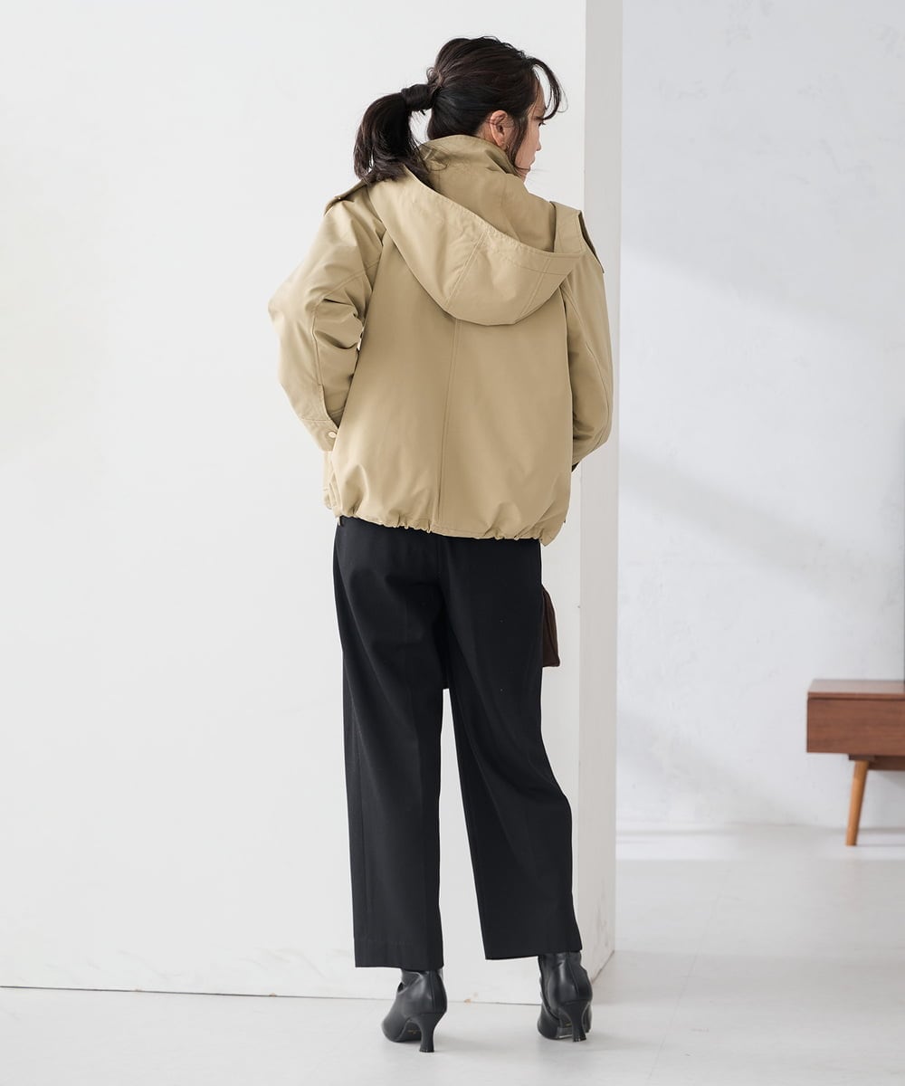 K3LKA26059 a.v.v Elmi(アー・ヴェ・ヴェ) 【低身長サイズ】タックテーパードパンツ ブラック