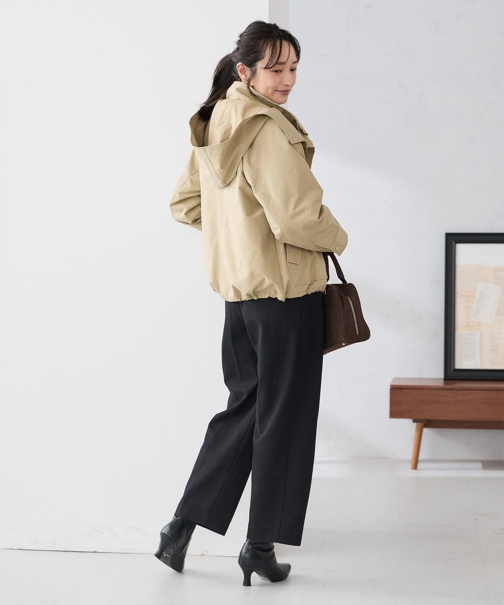 K3LKA26059 a.v.v Elmi(アー・ヴェ・ヴェ) 【低身長サイズ】タックテーパードパンツ ブラック