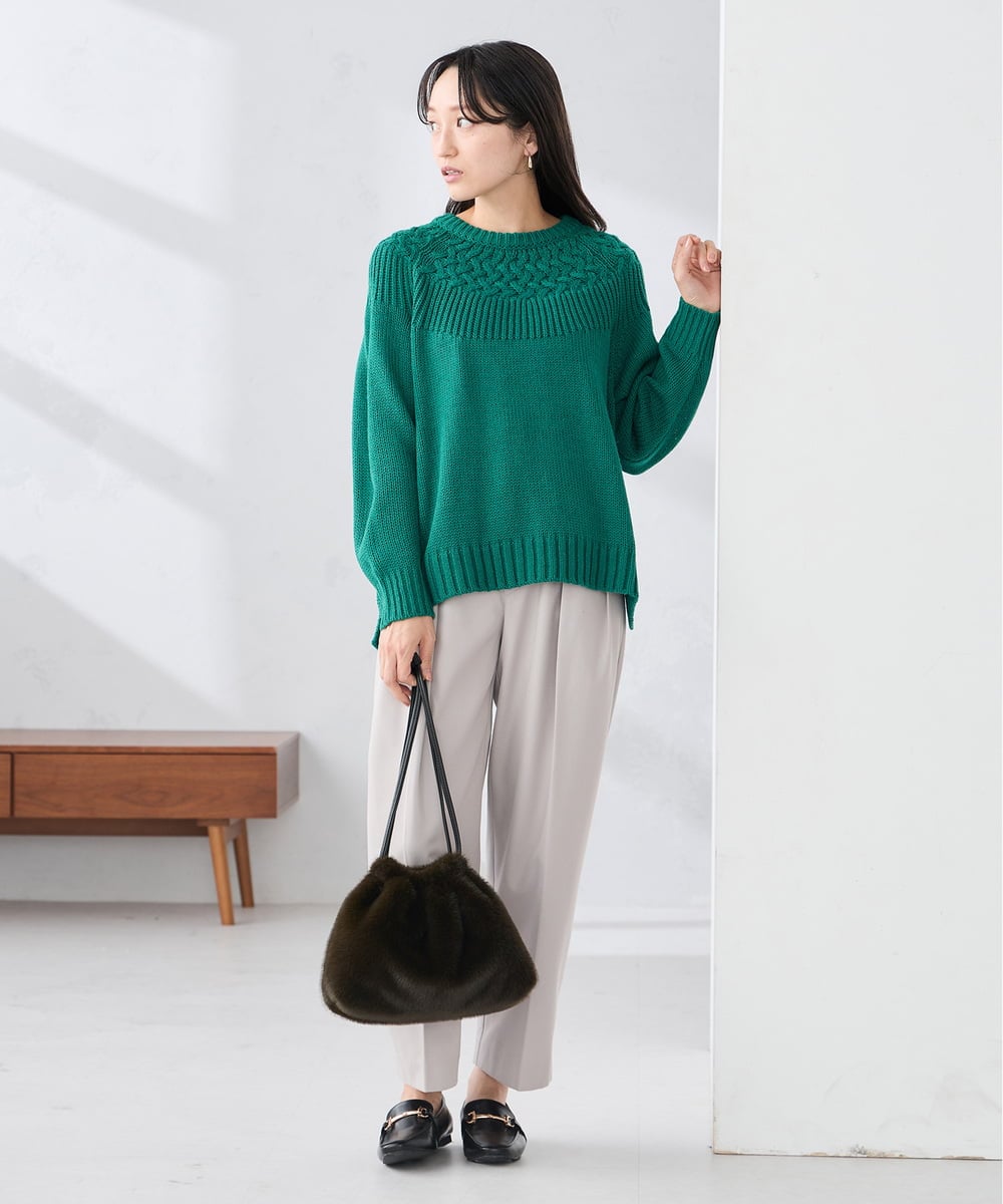 K3LKA26059 a.v.v Elmi(アー・ヴェ・ヴェ) 【低身長サイズ】タックテーパードパンツ ブラック