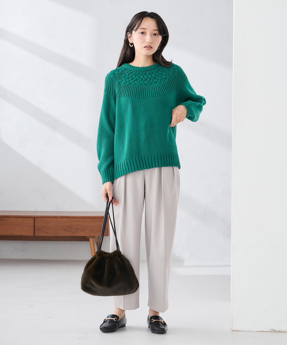 K3LKA26059 a.v.v Elmi(アー・ヴェ・ヴェ) 【低身長サイズ】タックテーパードパンツ ブラック